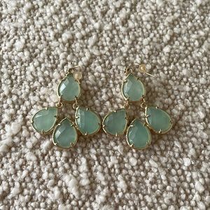 Kendra Scott Gold Drop Earrings in Chalcedony